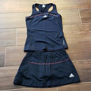 Adidas top and skort set, black, sz medium